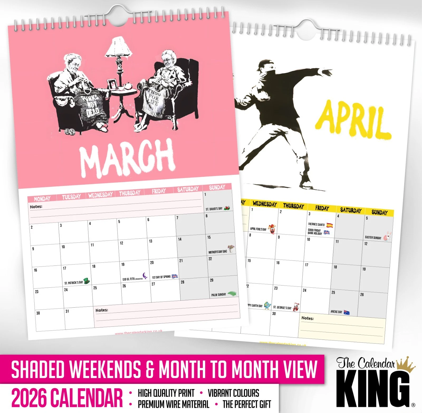 2026 Wall Calendar Banksy Art Creative Design Vertical Wall Calendar