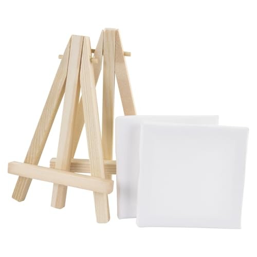 Stylex Mini Leinwand Staffelei 24 Stk 7X7Cm 100% Baumwolle Grundiert FüR ÖL-image