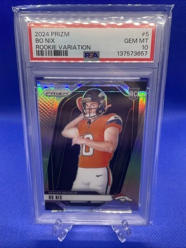 2024 Panini Prizm Bo Nix RC Silver Variation PSA 10