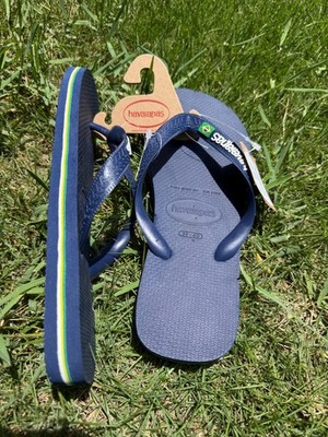 Havaianas Flip Flops Unisex Brazil Flag Blue 9/10W 8M