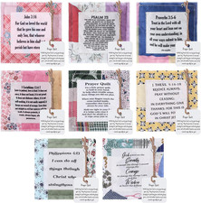 8 Pack Prayer Quilt with Cross inside Squares Pocket Mini Scripture Prayer