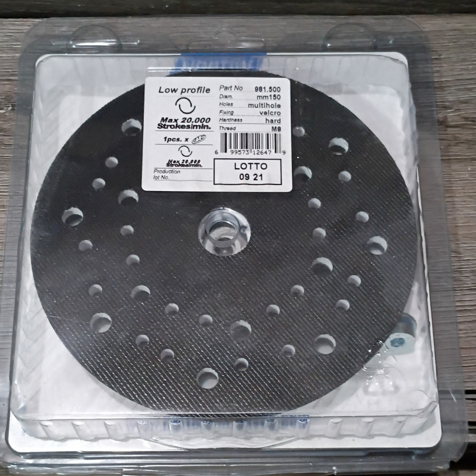 Norton 150mm Hard Low Profile Hook-and-Loop Disc Backup Pad M8 981.500