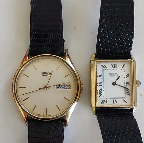 Two Vintage Non-working Seiko Quartz Watches