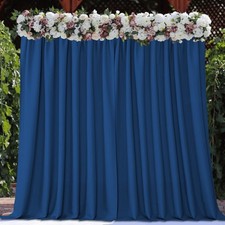 2 Panels 5x7ft Blue Polyester Backdrop Drapes for Photo Background, Wedding