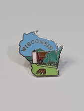 Wisconsin Travel Souvenir Lapel Pin by MAFCO Farm Scene