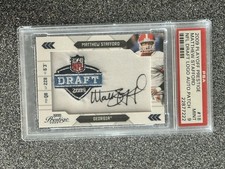 2009 Playoff Prestige Matthew Stafford #18 Draft Logo Patch Sign 027/100 