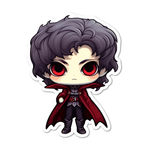 Vampire Chibi Horror Scary Self Adhesive Vinyl Sticker