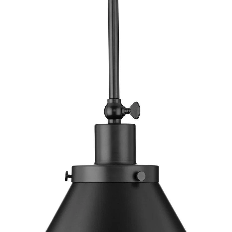 Progress Lighting Hinton Collection 16 in. 1-Light Matte Black Pendant - Image 3 of 4
