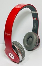 Beats by Dr. Dre Solo HD WIRED Red/gray Headphones Original WITH NEW EAR PADS