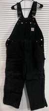 MENS 42 x 30 Vtg Carhartt R02 Duck Quilt Lined Double Knee Work Overall Bib USA