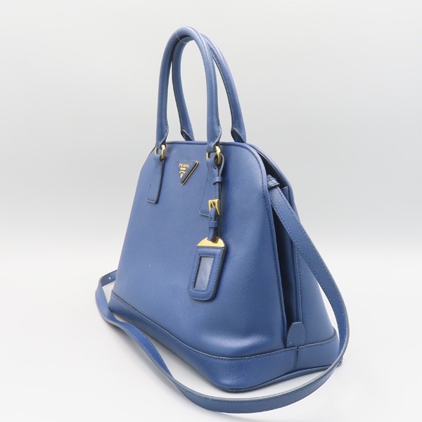 Prada Blue Saffiano 2-Way Tote Bag with Shoulder Strap thumbnail 2