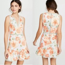 Alice + Olivia Kieran Posey Garden Dusty Orchid Floral Dress With Ruffle SIZE 2