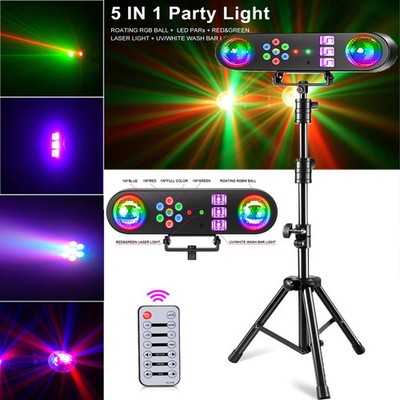 Bühnenbeleuchtung set mit Stativ RGBW 7LED PAR & 2x Discokugel Laser Partylicht