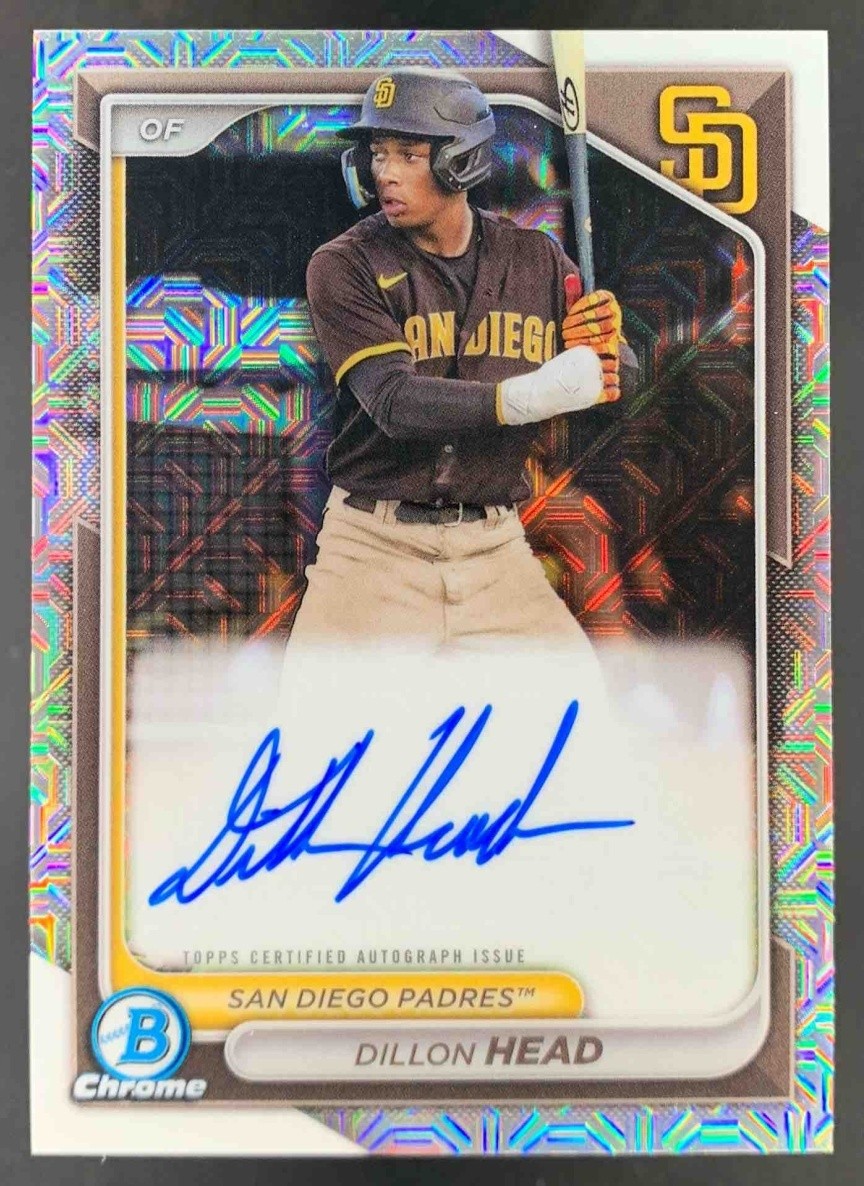Dillon Head 2024 Bowman Mega Box Prospect Auto Mojo Refractor #BMA-DH Padres