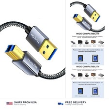 USB 3.0 A to USB B Cable 1 ft,Nylon Braided USB 3.0 Cable Type A Male to B Ma...