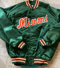 RARE Authentic TEAM ISSUED Satin Baseball Jacket - MIAMI HURRICANES (XL) A-ROD