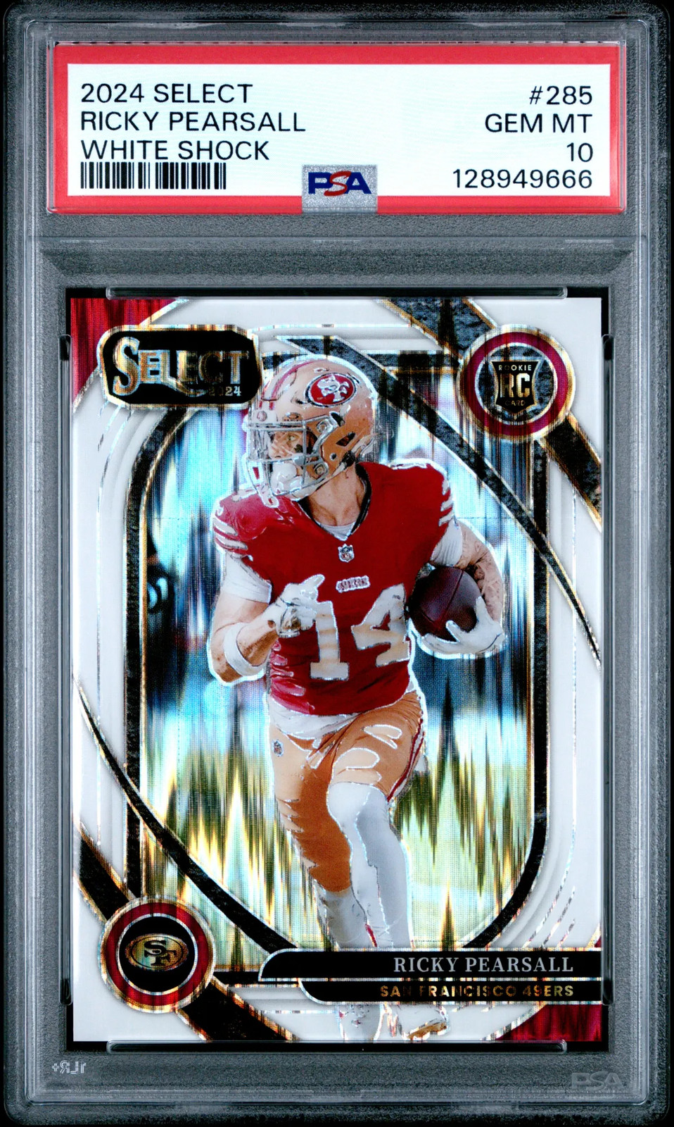 2024 Panini Select ROOKIE Ricky Pearsall #285 White Shock RC /199 PSA 10