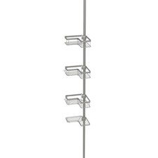 SHOWER CADDY Tension Pole with Baskets Satin Nickel BETTER HOMES GARDENS