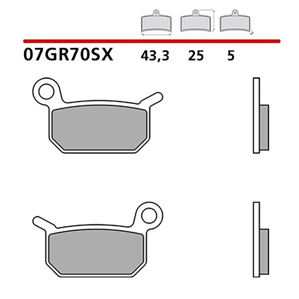 Brembo Hinteres BREMSBELAGE-KIT FUR KTM SX Mini 50 09-21-COD.07GR70SX-image