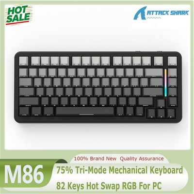ATTACK SHARK M86 75% Tri-Mode Mechanical Keyboard 82 Keys Hot Swap RGB For PC