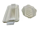 2 Vintage Clear Glass Ribbed Refrigerator Or Serving Dishes D