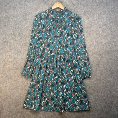 Boden Clara Kleid Damen Größe UK 8 Multi Zauberwald Fuchs Hasenmuster Stretch