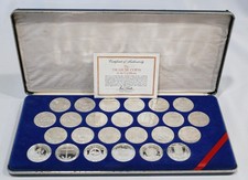 Franklin Mint $20 Treasure Coins of the Caribbean 25 Piece Sterling Silver Set