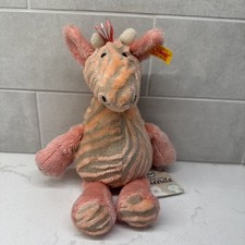 Steiff Germany GISELE Rose Giraffe BELL CHIME baby Plush Pink With Sound NWT 9  