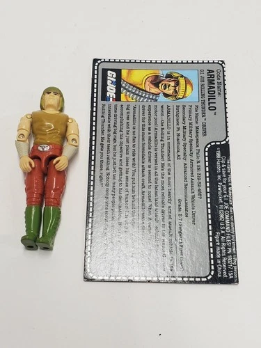 1988 GI Joe ARMADILLO v1 File Card Rolling Thunder Driver 100% Complete