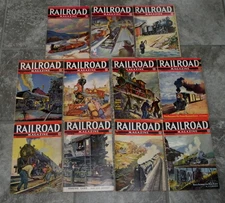 11 Issues 1943 "Railroad" Magazine-No February Issue-Trains-Photos-Fiction-Ads
