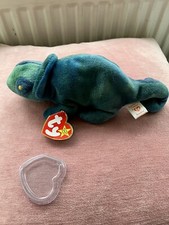 TY Beanie Baby Bean bag Plush Soft Toy Rainbow the Chameleon Retired 1997 P.V.C.