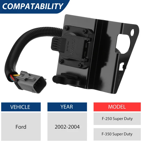 For 02-04 Ford F-250 F-350 Super Duty Trailer Tow Wiring Harness 4 & 7 Pin Plug - Picture 3 of 12