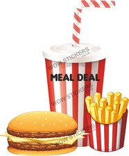 Cheeseburger Meal Deal sticker burger chips drink trailer decal & choose size