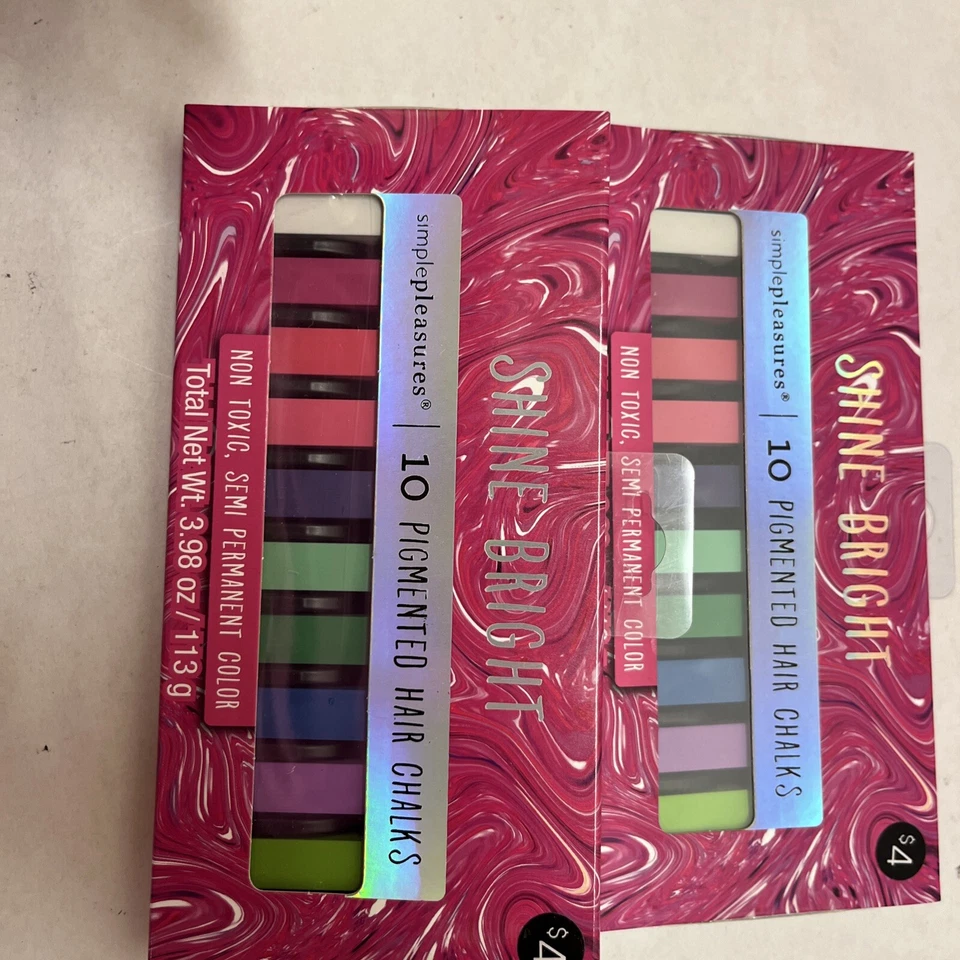 Simple Pleasures Hair Chalk - 10 Pigmented Hair Chalks Semi Permanent NIB 2pk - Image 3 of 4