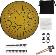 Steel Tongue Drum D Tone Mind Healing Yoga Meditation 10 Inch 11 Note 6 Inch 11N