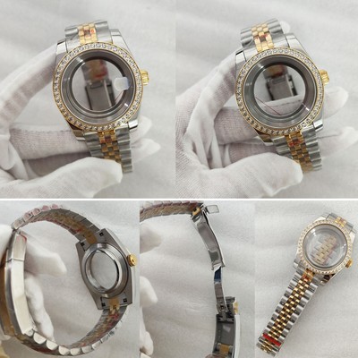 36mm / 39mm Saphirglas Diamant-Uhrengehäuse Armband für NH35/NH36/4R/7S Bewegung