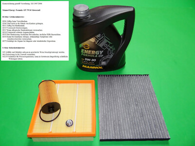 Filterset Opel Corsa E 1.2 1.4 Benziner + 4L Mannol Formula 5W30 Dexos 2 Motoröl