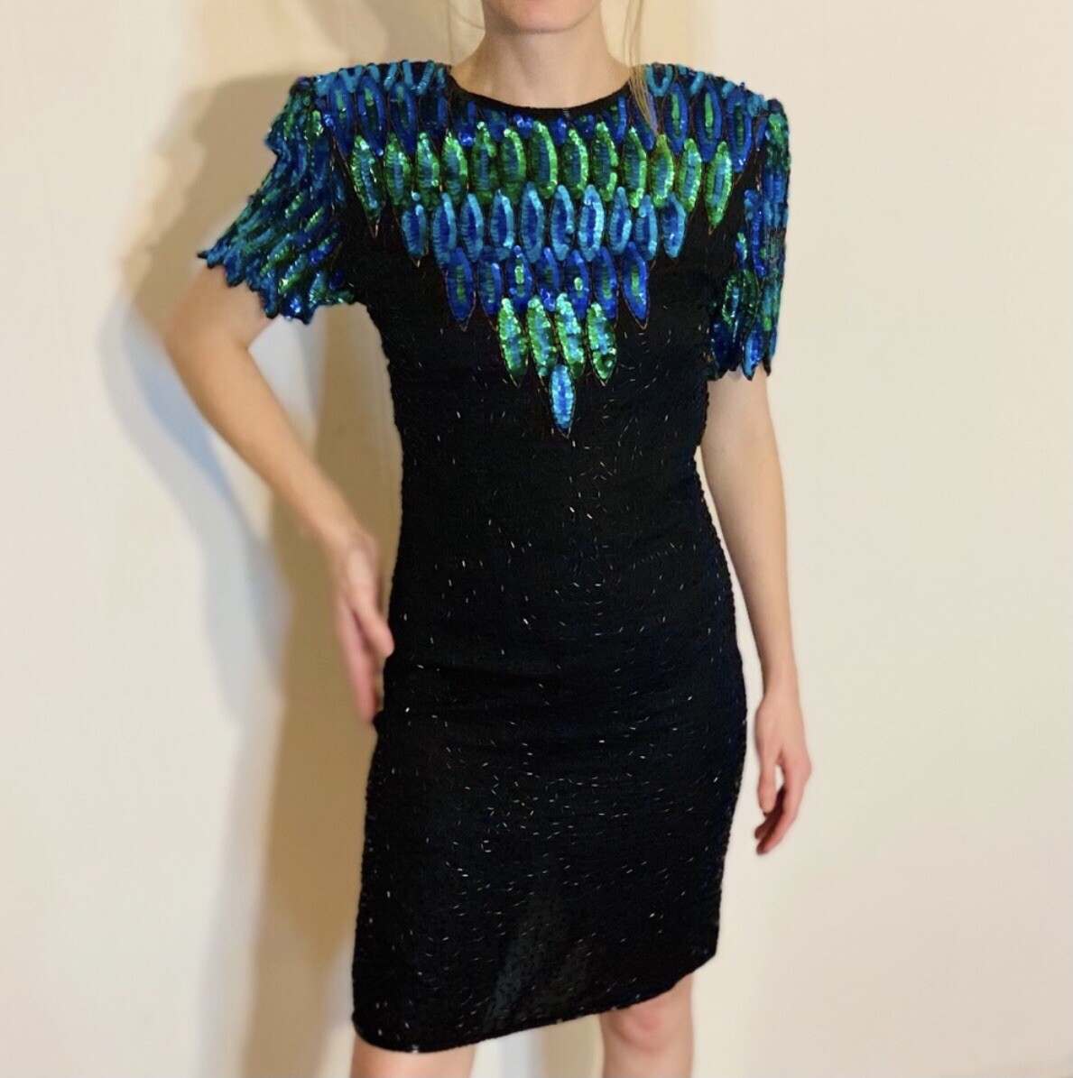 sequin peacock dress Bright Sequin-Pattern Long Prom Dress Peacock / 0