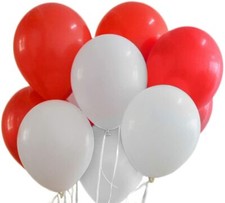 12 inch 50x White Red Latex Balloons Birthday Party Wedding One Floating Helium