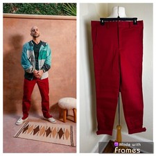 NWOT  139 Fields Outfitting Pants Mens 32 Red Cotton Stretch Flat SOLD OUT