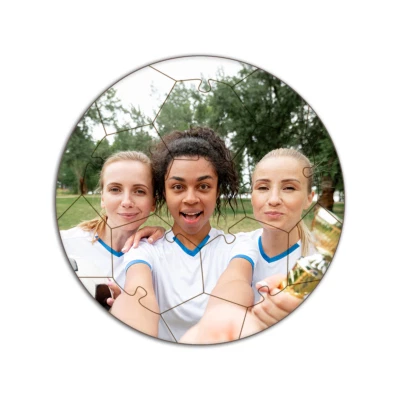 Fotopuzzle Fußball aus Holz mit 16 Teilen - Bild 1 von 2