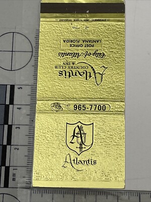 Matchbook Cover  Altantis Country Club & Inn City Of Atlantis, FL  gmg  Unstruck