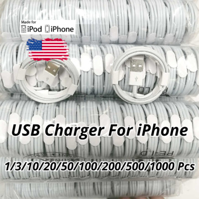 USB Charger Cable Cord For Apple iPhone 6 7 8 X XR 11 12 13 14 Pro Max Wholesale