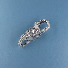Sterling Silver Double Openings Rose Leaves Lobster Claw Clasp Connector 44081