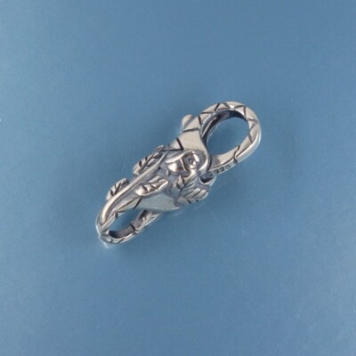 Sterling Silver Double Openings Rose Leaves Lobster Claw Clasp Connector #44081
