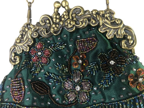 Vintage Seed Bead Flapper Barbie Core Grandma Clutch Evening Handbag Purse - Picture 8 of 16