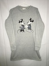 Mickey And Minnie Mouse Disney Store Fleece Nightgown For Girls Size 8 Gray