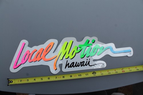 LOCAL MOTION Hawaii Surf Clear Neon Rainbow OG 80's LM1 Vintage Surfing STICKER - Picture 10 of 14