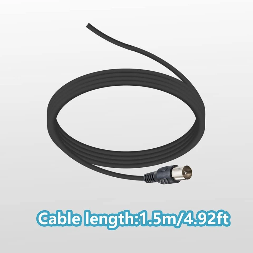 DVB-T HDTV Antenne für Smart TV 5dBi Indoor Digital TV Antenne mit Magnetfuß ... - Bild 2 von 4