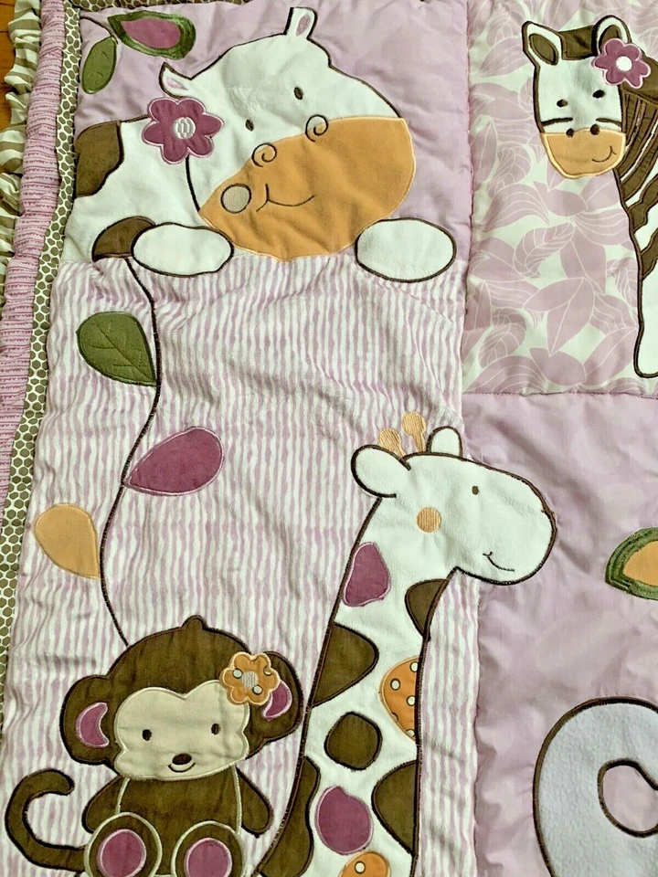 Manta bebé Cocalo Safari animales elefante cebra mono jirafa hipopótamo 36x44 Foto 3 de 4